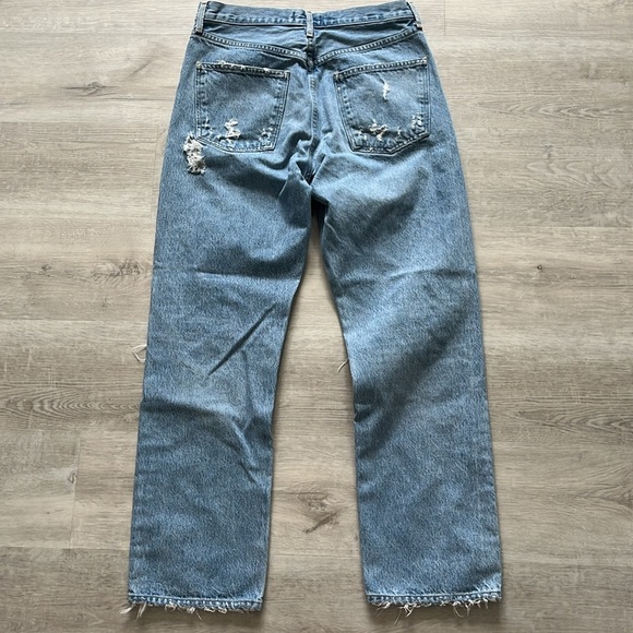Agolde 90's‎ Mid Rise Loose Fit Distressed Straight Leg Jeans Denim Women’s 28 - Picture 5 of 11